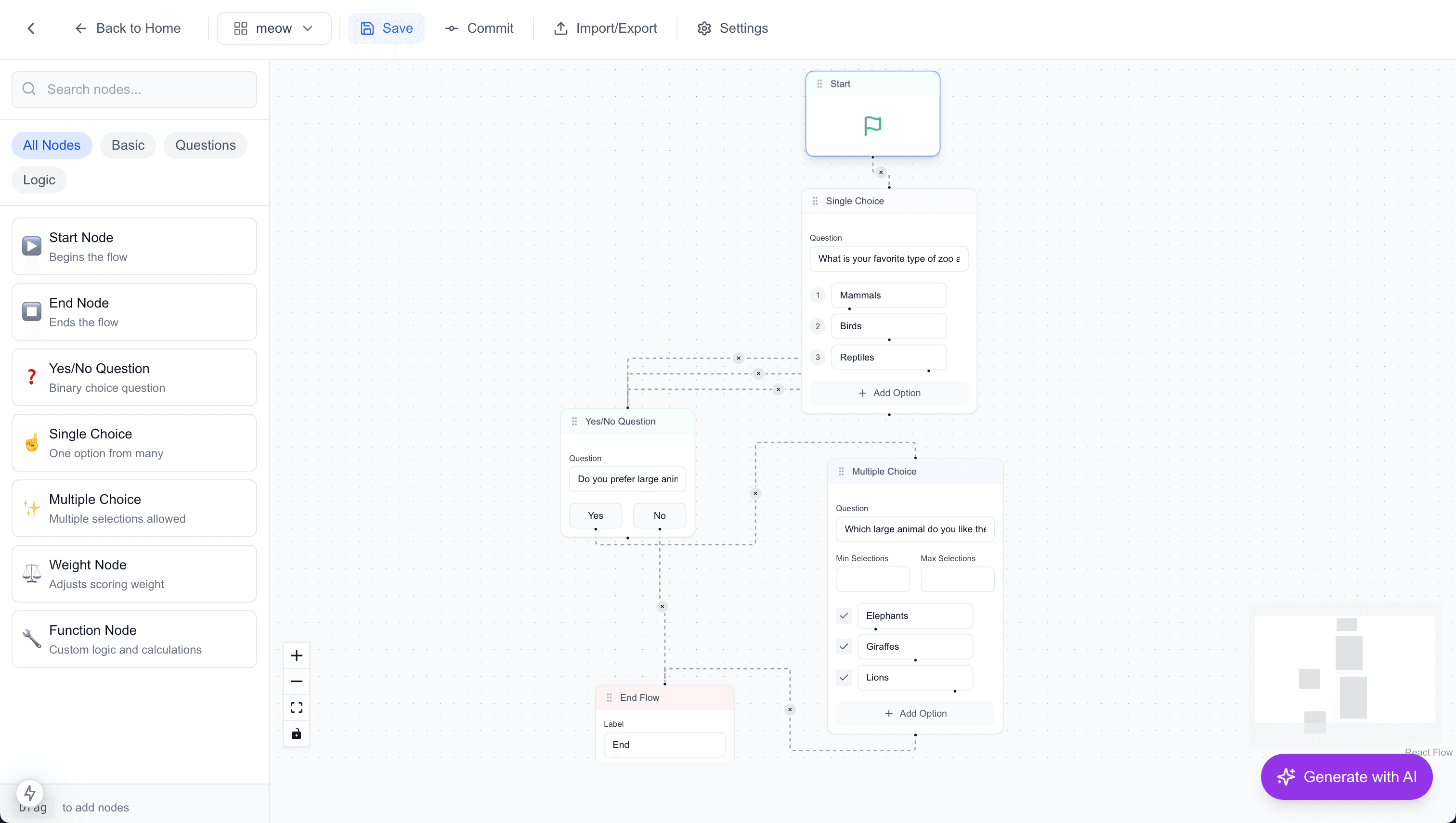 Questionnaire Editor Interface